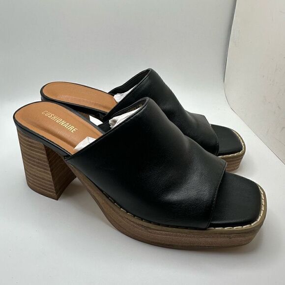 CUSHIONAIRE Women's soft one band Heel Sandal +Memory Foam 7.5 BLACK - Picture 1 of 7